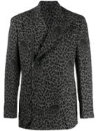 Yohji Yamamoto Leopard Print Blazer - Black