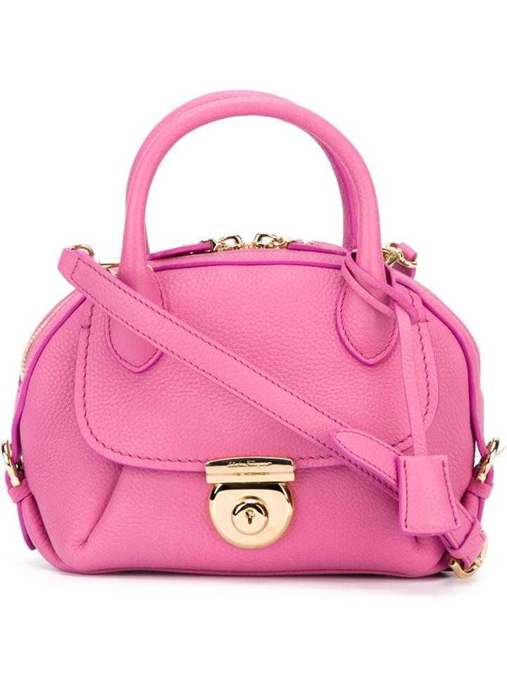 Salvatore Ferragamo Fiamma Tote, Women's, Pink/purple, Calf Leather