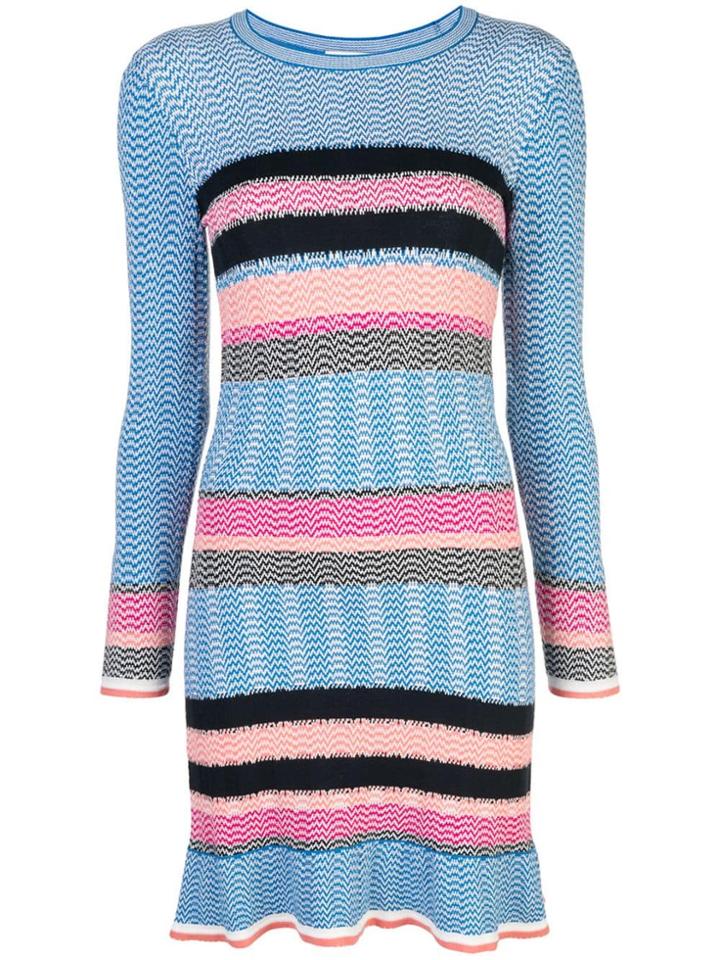Tanya Taylor Knitted Stripe Dress - Blue