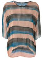 Raquel Allegra - Striped Sheer T-shirt - Women - Silk - 1, Silk