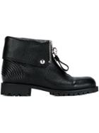Alexander Mcqueen Front Zip Ankle Boots - Black