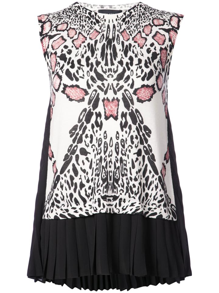 Yigal Azrouel Animal Print Pleated Hem Top - Multicolour