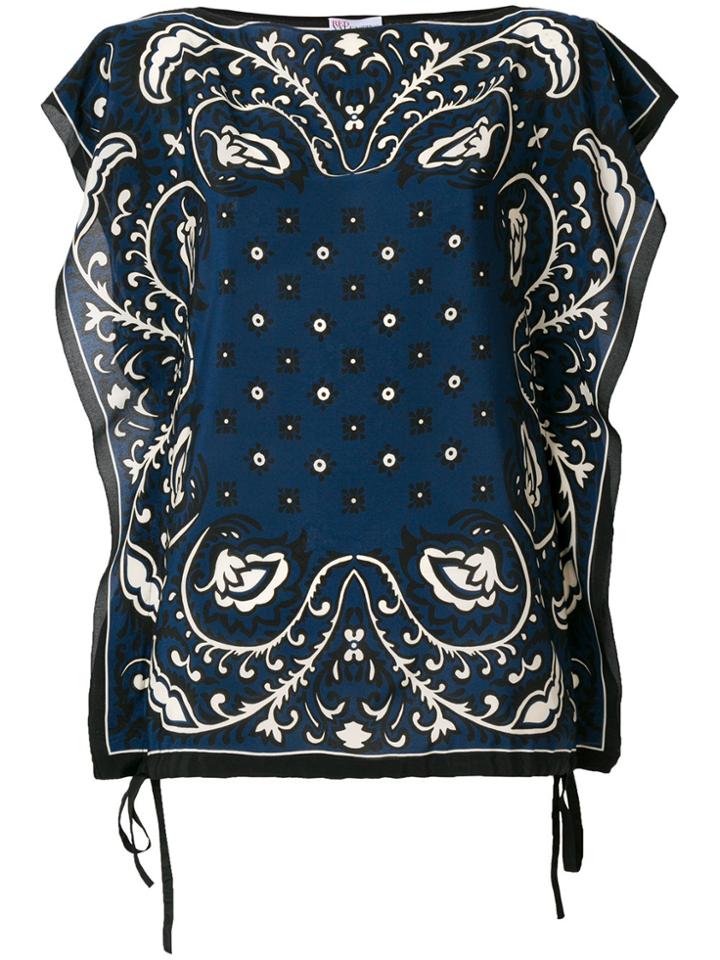 Red Valentino Print Short-sleeve Blouse - Blue