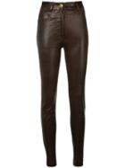 A.n.g.e.l.o. Vintage Cult 1980's Leather Effect Trousers - Brown