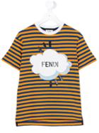 Fendi Kids - Striped T-shirt - Kids - Cotton - 4 Yrs, Blue