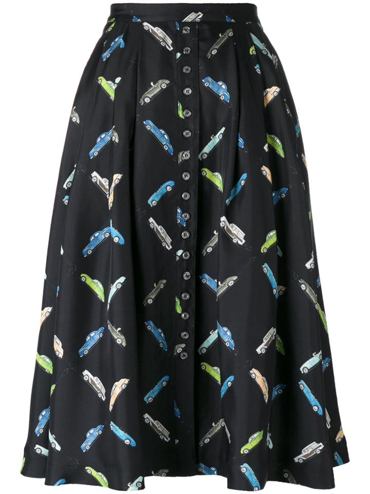 Olympia Le-tan Car Print Skirt - Black