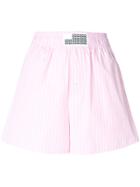 Matthew Adams Dolan Logo Patch Elasticated Shorts - Pink & Purple