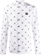 Philipp Plein Diamond Cut Skull Shirt - White