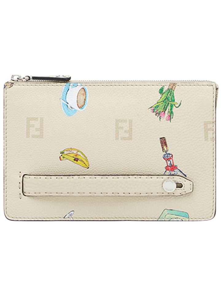Fendi Printed Pouch - White