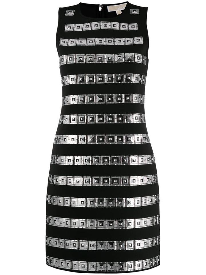 Michael Michael Kors Panelled Shift Mini Dress - Black