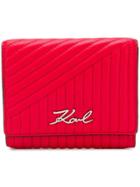 Karl Lagerfeld K/signature Quilted Wallet - Red