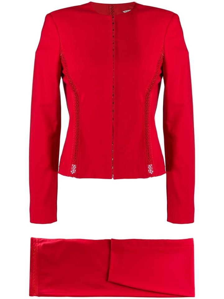 Versace Pre-owned Fitted Cutout Trousers & Top Set - Red