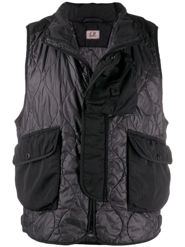 Cp Company Quilted Shell Gilet - Black