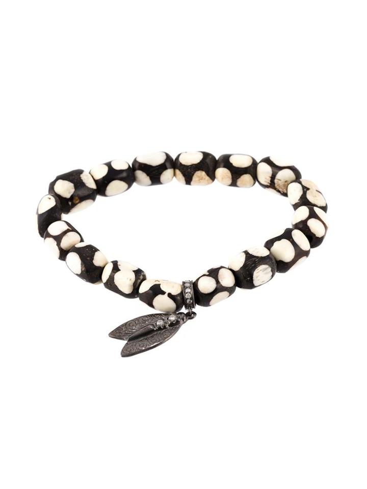 Loree Rodkin Beaded Diamond Wing Bracelet - Metallic