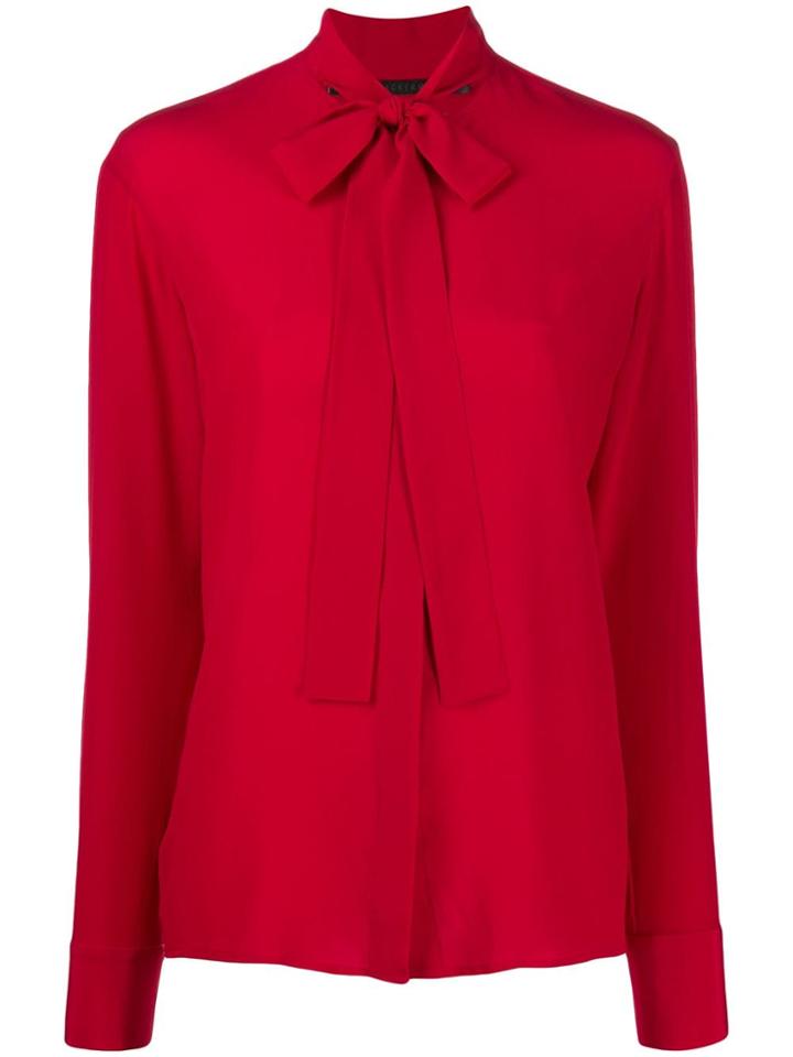 Haider Ackermann Long-sleeved Bow Tie Blouse - Red