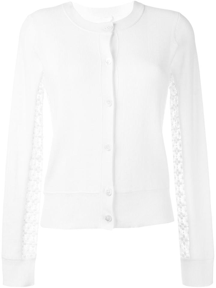 See By Chloé Lace Detail Cardigan, Women's, Size: Medium, White, Cotton