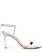 Gianvito Rossi Crystal Strap Snadals - Silver
