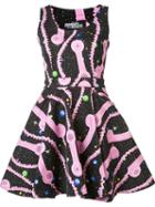 Jeremy Scott Phone Print Dress, Women's, Size: 42, Black, Cotton/other Fibers