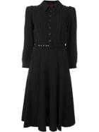 Jean Paul Gaultier Vintage Pinstriped Belted Dress - Black