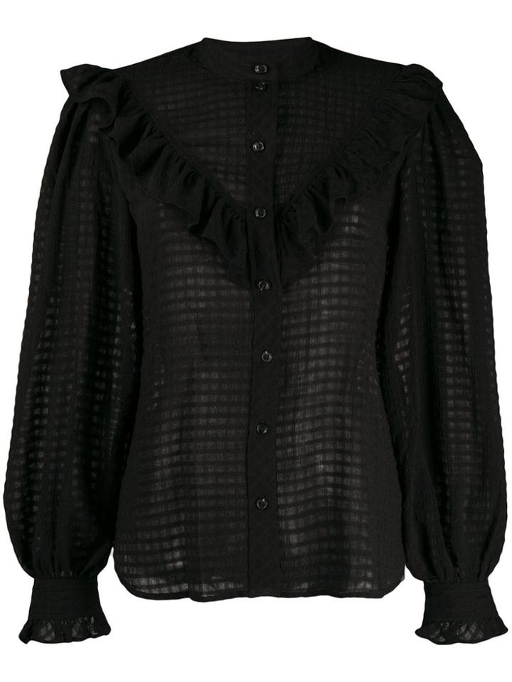 Ganni Ruffled Shirt - Black