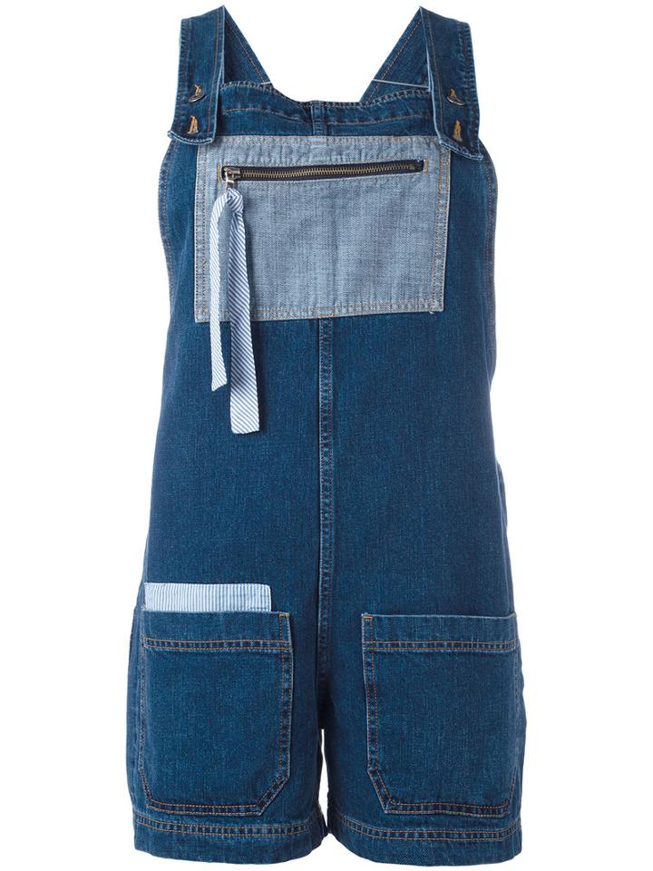 Denim Dungarees - Women - Cotton - 38, Blue, Cotton, Semicouture