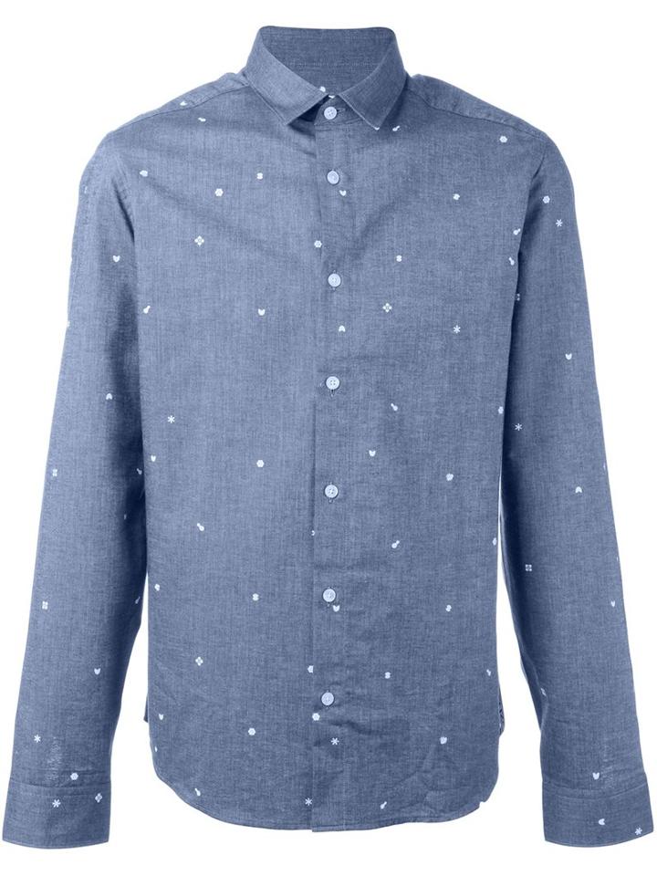 Kenzo 'micro Tanami' Shirt, Men's, Size: 40, Blue, Cotton