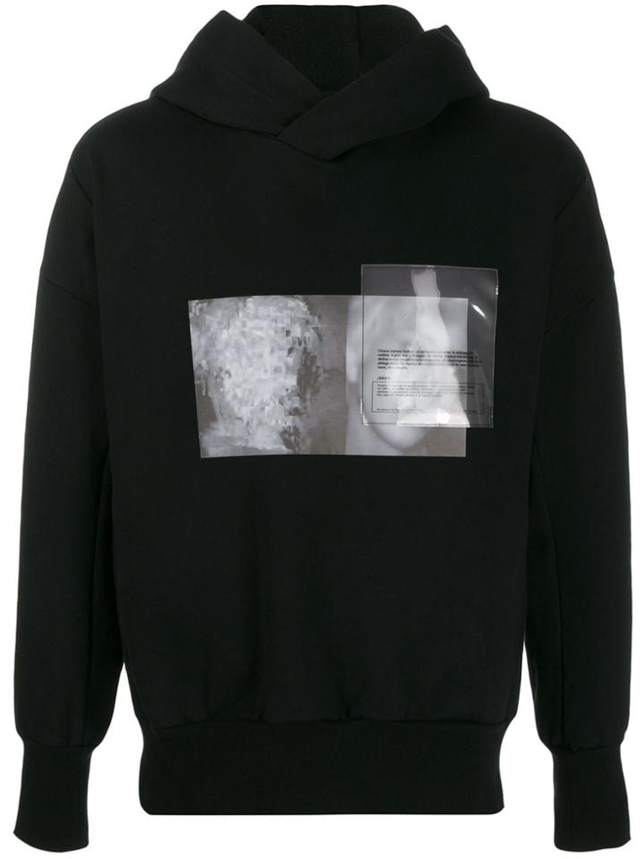 Julius Transparent Patch Hoodie - Black