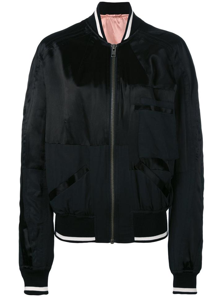 Haider Ackermann - Panelled Bomber Jacket - Women - Cotton/cupro - 38, Black, Cotton/cupro