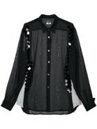 Comme Des Garçons Homme Plus Sequin Embellished Sheer Shirt - Black