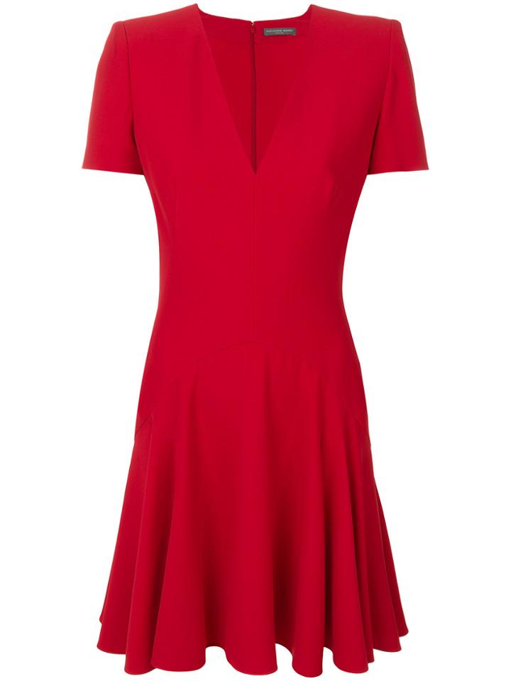 Alexander Mcqueen V-neck Dress - Red