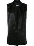 Lanvin - Longline Waistcoat - Women - Silk/acetate/cupro/glass - 36, Black, Silk/acetate/cupro/glass