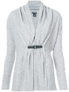 Sofia Cashmere Buckled Cardigan - Grey
