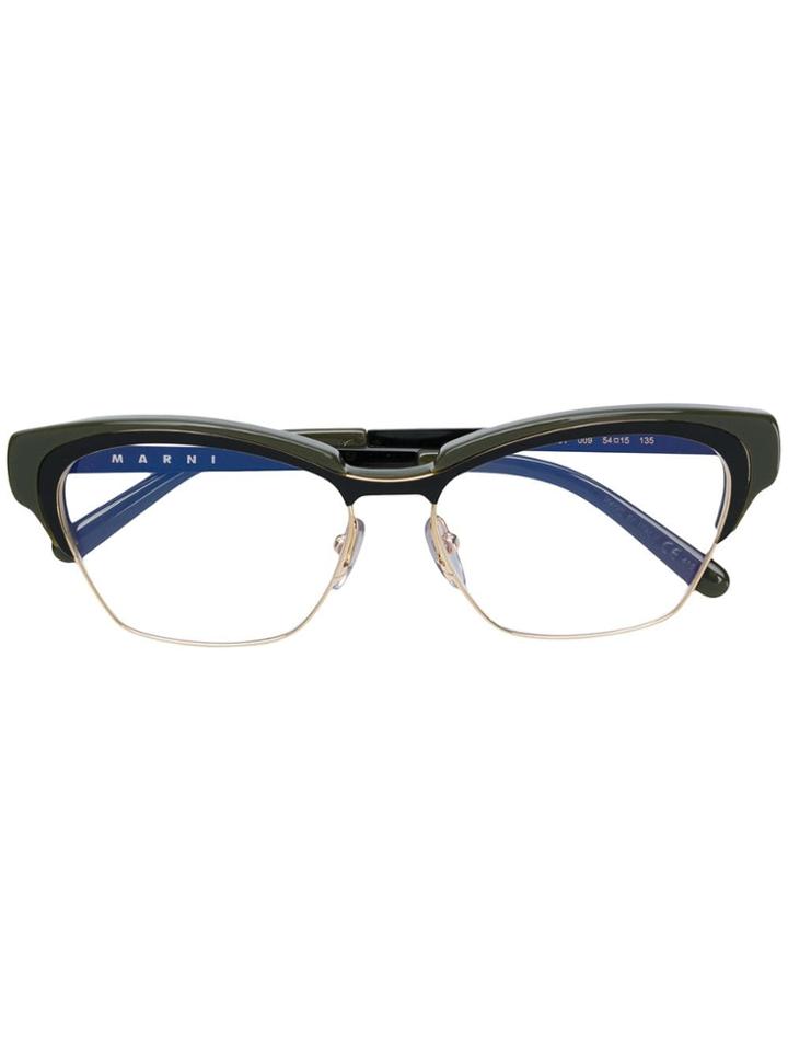 Marni Eyewear Square Frame Glasses - Black