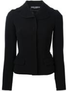 Dolce & Gabbana Fitted Jacket, Women's, Size: 42, Black, Silk/polyamide/spandex/elastane/virgin Wool