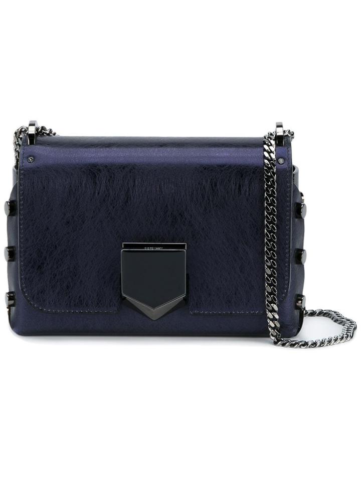 Jimmy Choo Petite 'lockett' Leather Shoulder Bag - Blue