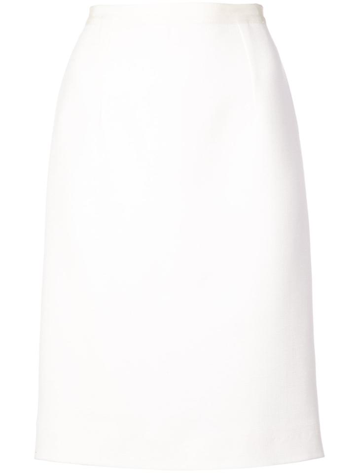 Oscar De La Renta Darted Knee-length Straight Skirt - White