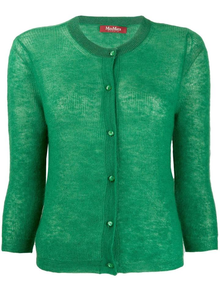 Max Mara Studio Classic Crew Neck Cardigan - Green