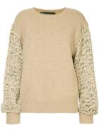 Muller Of Yoshiokubo Contrast Knitted Sweater - White