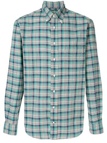 Gitman Bros Checked Button Shirt - Green