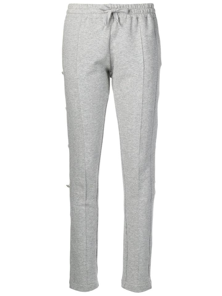 Alexandre Vauthier Jewelled Fleece Trousers - Grey