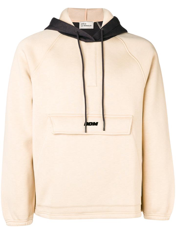 Drôle De Monsieur Two-tone Hoodie - Nude & Neutrals