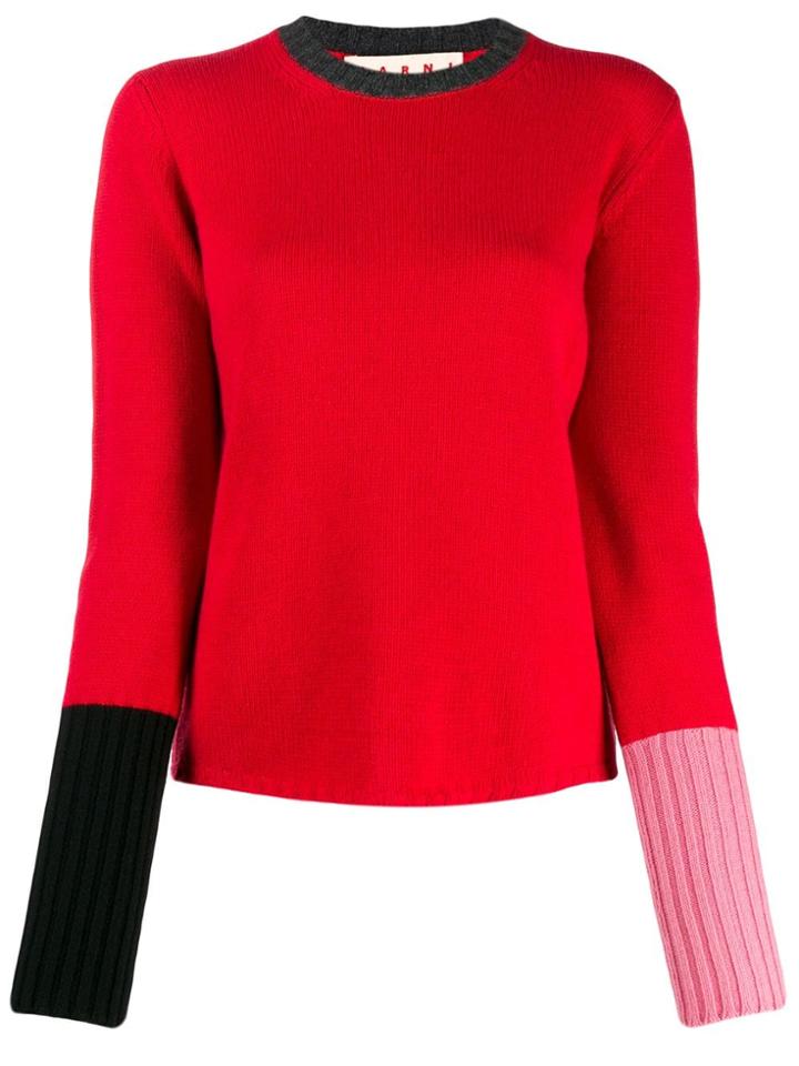 Marni Colour Block Jumper - Red