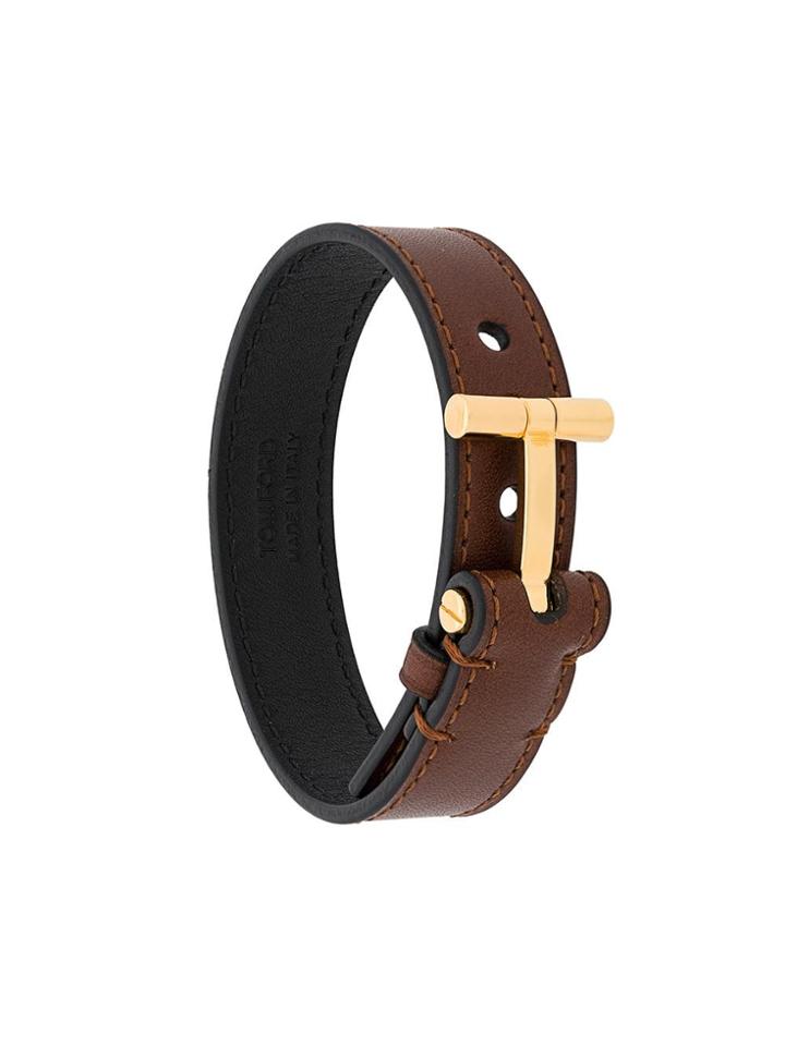 Tom Ford T Detailed Bracelet - Brown
