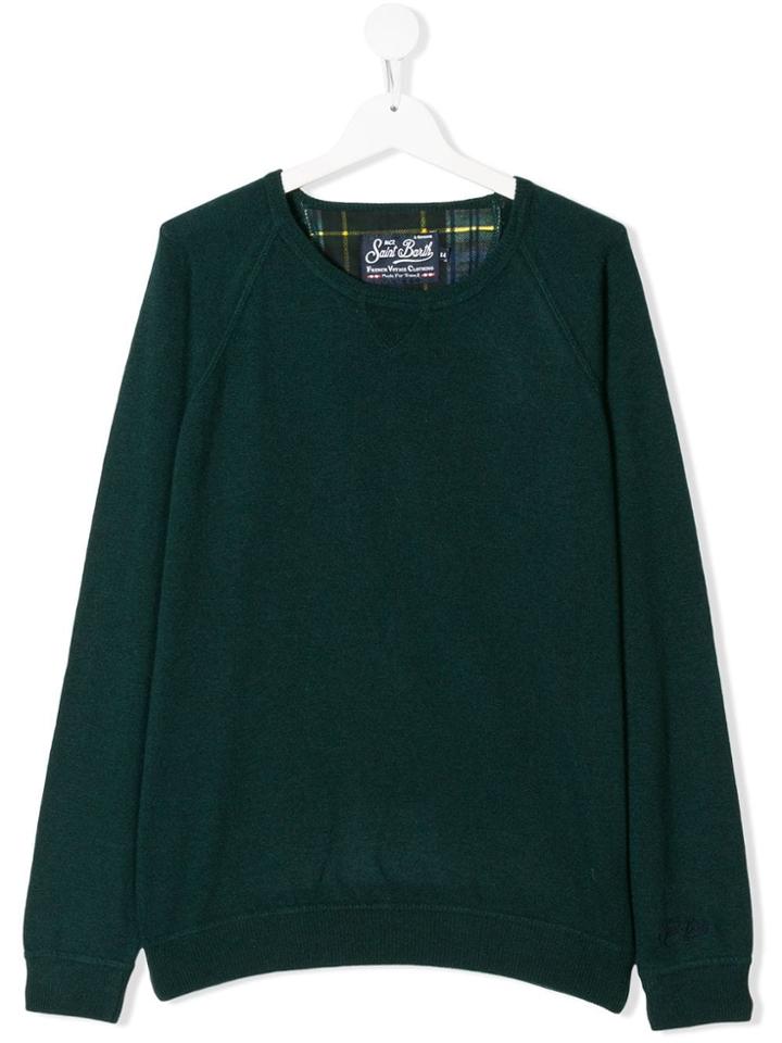 Mc2 Saint Barth Teen Knitted Crew Neck Sweater - Green
