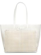 Loeffler Randall Perforated Trapeze Tote, Women's, White, Leather