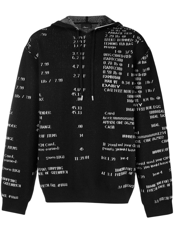 Mumofsix Receipt Printed Hoodie - Black