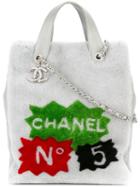 Chanel Vintage Shearling Tote, Women's, Grey
