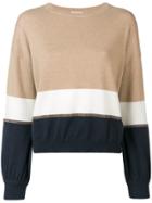 Brunello Cucinelli Slouchy Colour Block Sweater - Neutrals