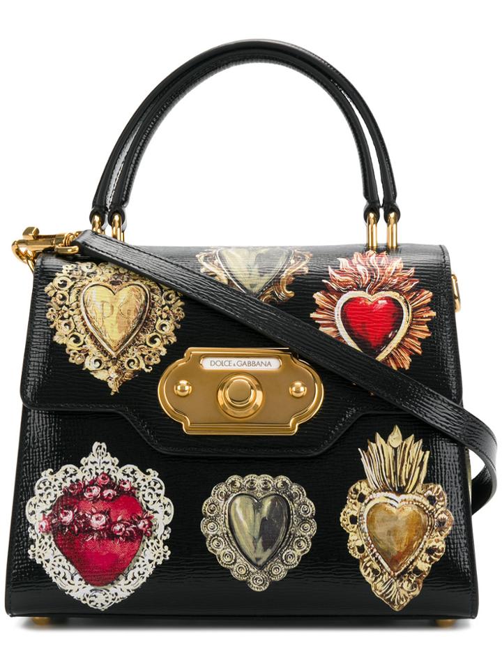 Dolce & Gabbana Heart Embellished Mini Bag - Black