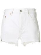 Levi's Frayed Denim Shorts - White